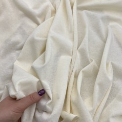 Трикотаж хлопок кулирная гладь с матовым блеском, сливочный