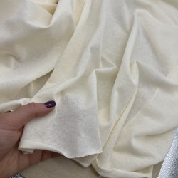 Трикотаж хлопок кулирная гладь с матовым блеском, сливочный