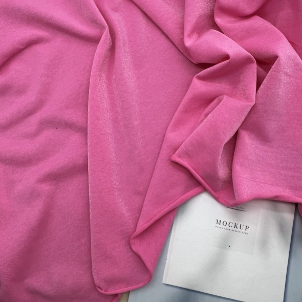 Трикотаж хлопок кулирная гладь с матовым блеском, фуксия