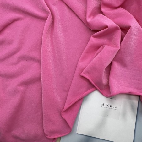 Трикотаж хлопок кулирная гладь с матовым блеском, фуксия