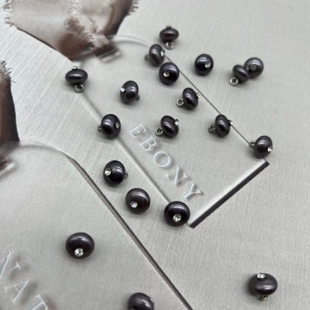 Пуговицы блузочные жемчуг на ножке со стразами, 9 мм