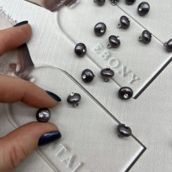 Пуговицы блузочные жемчуг на ножке со стразами, 9 мм