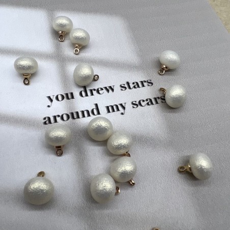 Пуговицы блузочные кремовый жемчуг на ножке, 9 мм