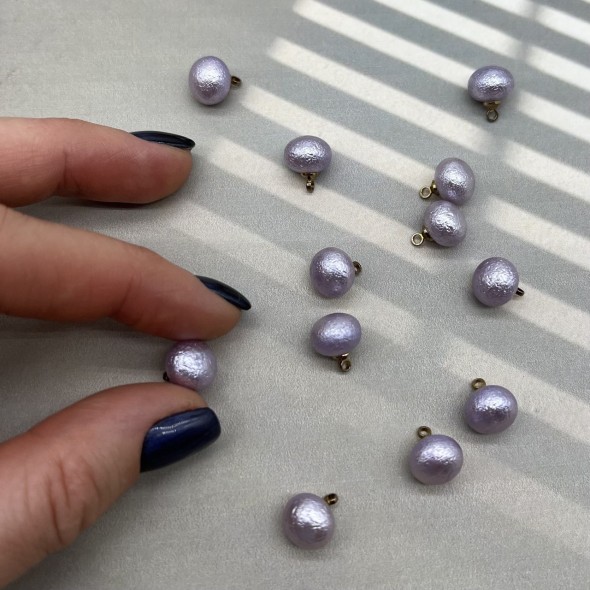 Пуговицы блузочные сиреневый жемчуг на ножке, 9 мм