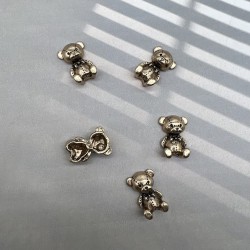 Пришивной элемент мишка цвета тёмного золота, 1.6*2.9 мм