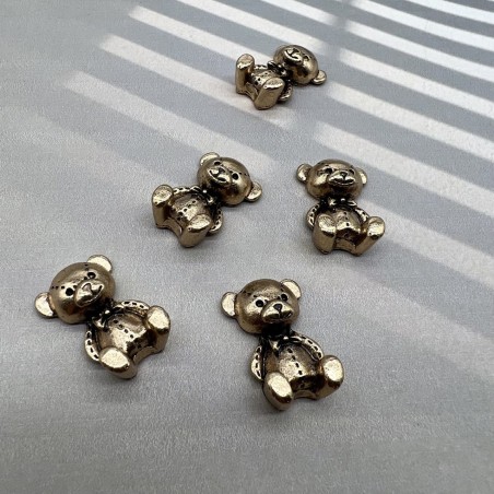 Пришивной элемент мишка цвета тёмного золота, 1.6*2.9 мм