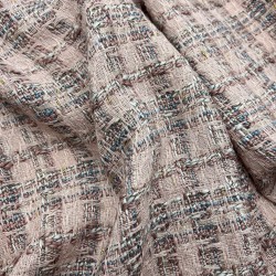 Твид в клетку нежно-розовый