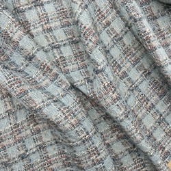 Твид в клетку нежно-голубой