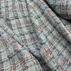 Твид в клетку нежно-голубой