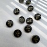 Пуговицы рубашечные на ножке, чёрная эмаль с мухой, 14 мм