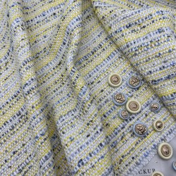 Твид меланжевый в молочно-желтых тонах