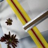 Тесьма репсовая желтая полосатая с золотистым люрексом, 2.5 см