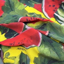 Ткань вискоза с полиэстером яркие арбузы