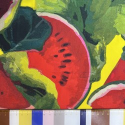 Ткань вискоза с полиэстером яркие арбузы