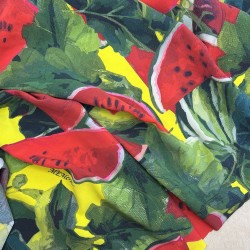 Ткань вискоза с полиэстером яркие арбузы