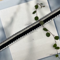 Тесьма текстильная из мягких нитей с серебристым люрексом, 2 см