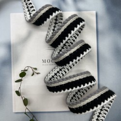 Тесьма текстильная из мягких нитей с серебристым люрексом, 2 см