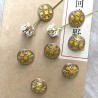 Пуговицы золотистый металл с желтой эмалью, 23 мм