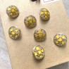Пуговицы золотистый металл с желтой эмалью, 23 мм
