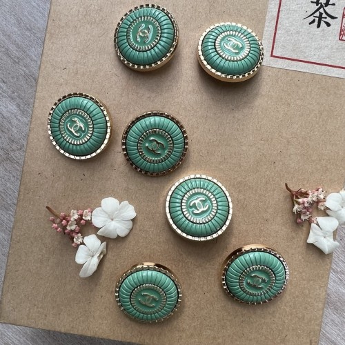 Пуговицы металлические, со светлой изумрудной эмалью, 25 мм