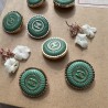 Пуговицы металлические, со светлой изумрудной эмалью, 25 мм