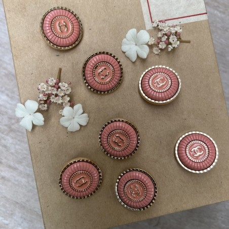 Пуговицы металлические, с персиковой эмалью,25 мм