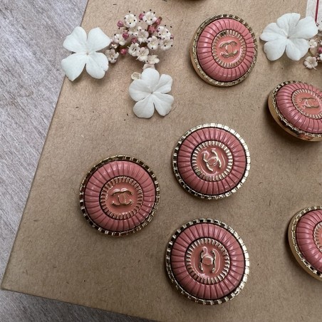 Пуговицы металлические, с персиковой эмалью,25 мм