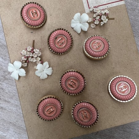 Пуговицы металлические, с персиковой эмалью,25 мм