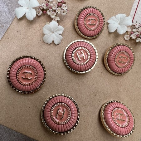 Пуговицы металлические, с персиковой эмалью,25 мм