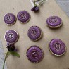 Пуговицы металлические, золотистые с яркой сиреневой эмалью, 25 мм