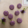 Пуговицы металлические золотистые с яркой сиреневой эмалью, 18 мм