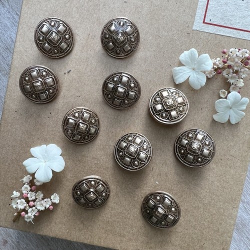 Пуговицы металлические матовое золото с логотипом, 18 мм