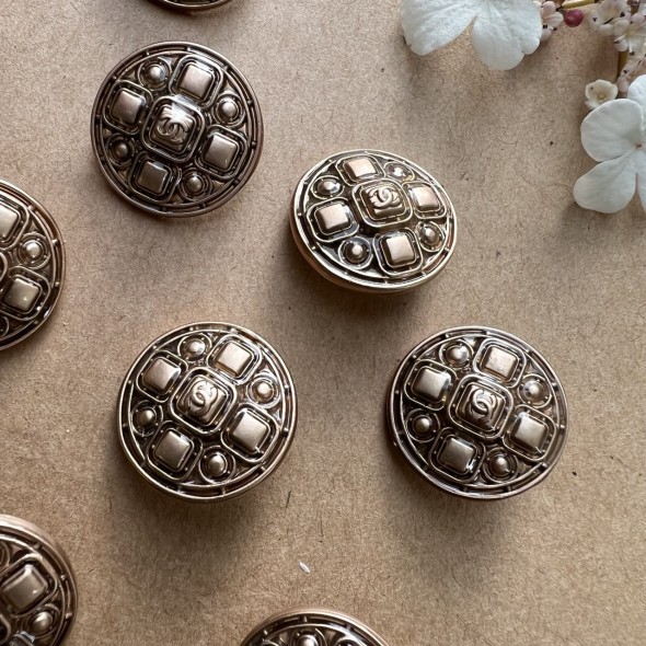 Пуговицы металлические матовое золото с логотипом, 18 мм