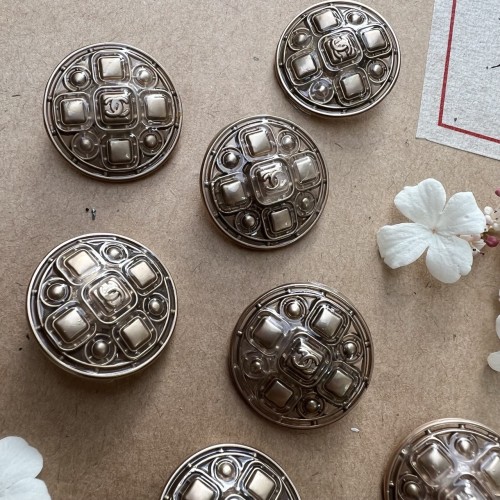 Пуговицы металлические матовое золото с логотипом, 23 мм 2