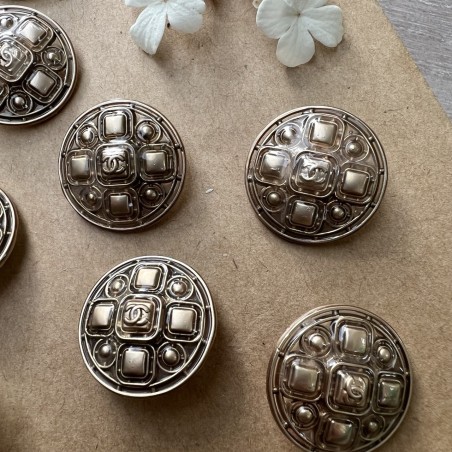 Пуговицы металлические матовое золото с логотипом, 23 мм