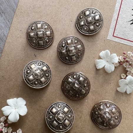 Пуговицы металлические матовое золото с логотипом, 23 мм