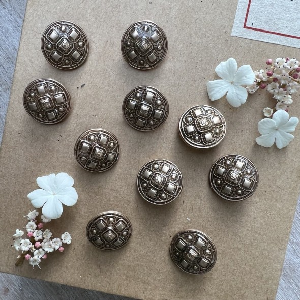 Пуговицы металлические матовое золото с логотипом, 23 мм