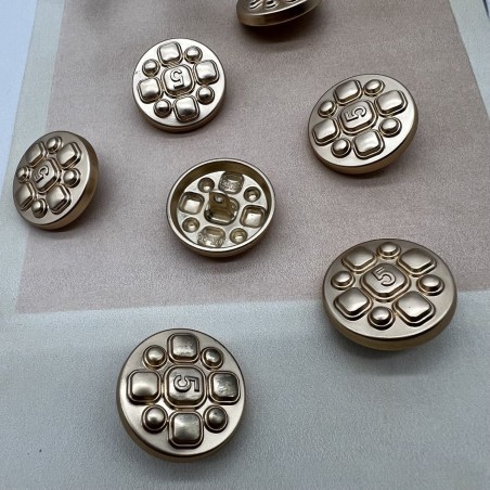 Пуговицы металлические матовое золото с цифрой 5, 23 мм