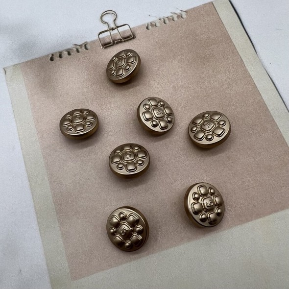 Пуговицы металлические матовое золото с цифрой 5, 18 мм