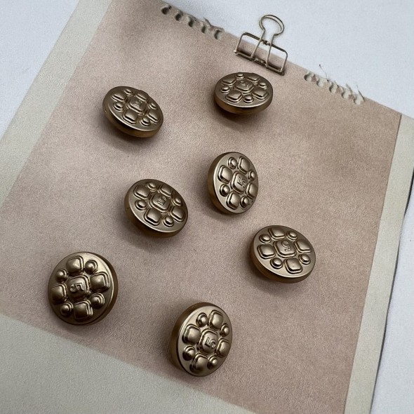 Пуговицы металлические матовое золото с цифрой 5, 18 мм