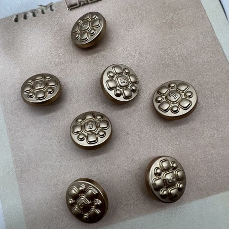 Пуговицы металлические матовое золото с цифрой 5, 18 мм