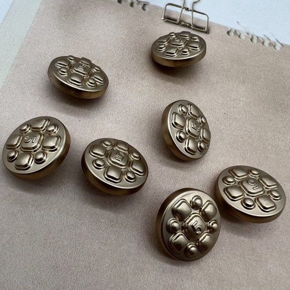 Пуговицы металлические матовое золото с цифрой 5, 18 мм