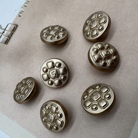 Пуговицы металлические матовое золото с цифрой 5, 18 мм