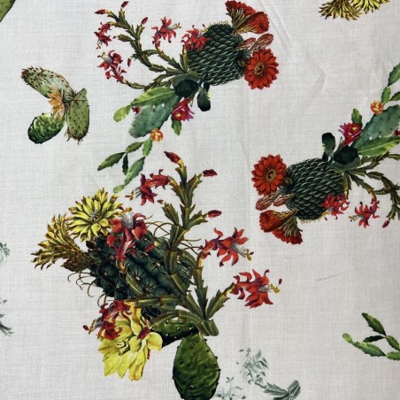 Ткань хлопок тонкий с принтом кактусы