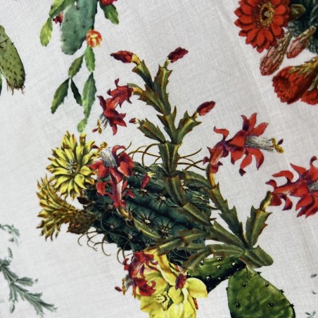 Ткань хлопок тонкий с принтом кактусы