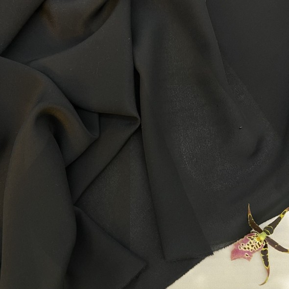 Ткань шёлк однотонный чёрный