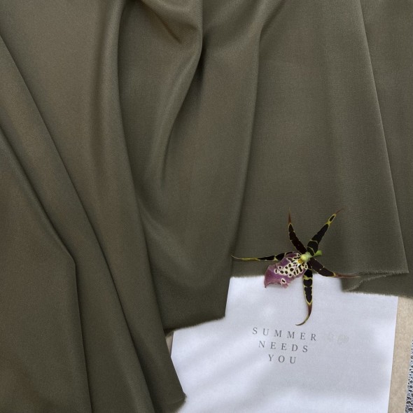 Ткань шёлк однотонный цвета хаки