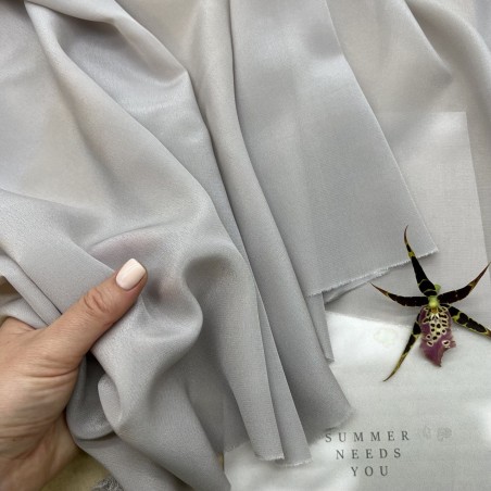 Ткань шёлк однотонный серо-бежевый