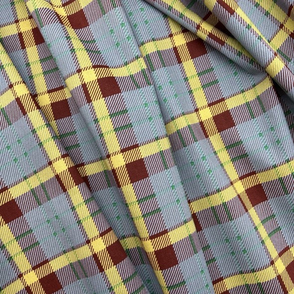 Ткань хлопок с принтом клетка