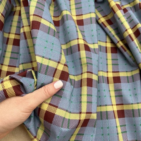 Ткань хлопок с принтом клетка